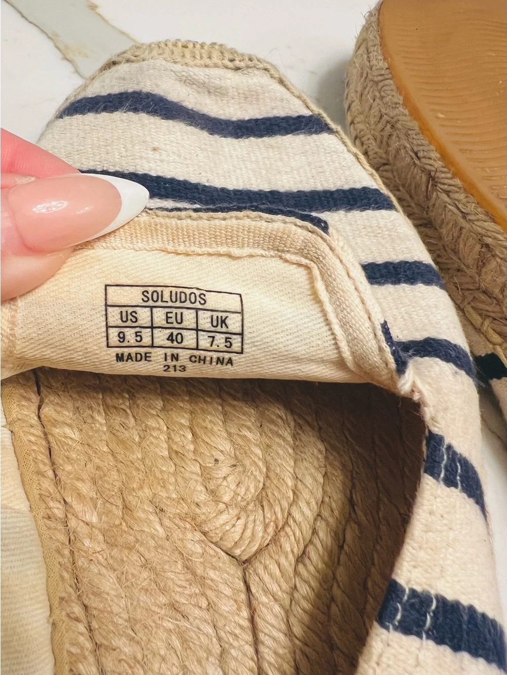 Soludos Blue-Striped Canvas and Gold Metallic Espadrilles - Bundle of 2